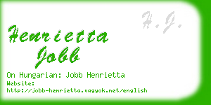 henrietta jobb business card